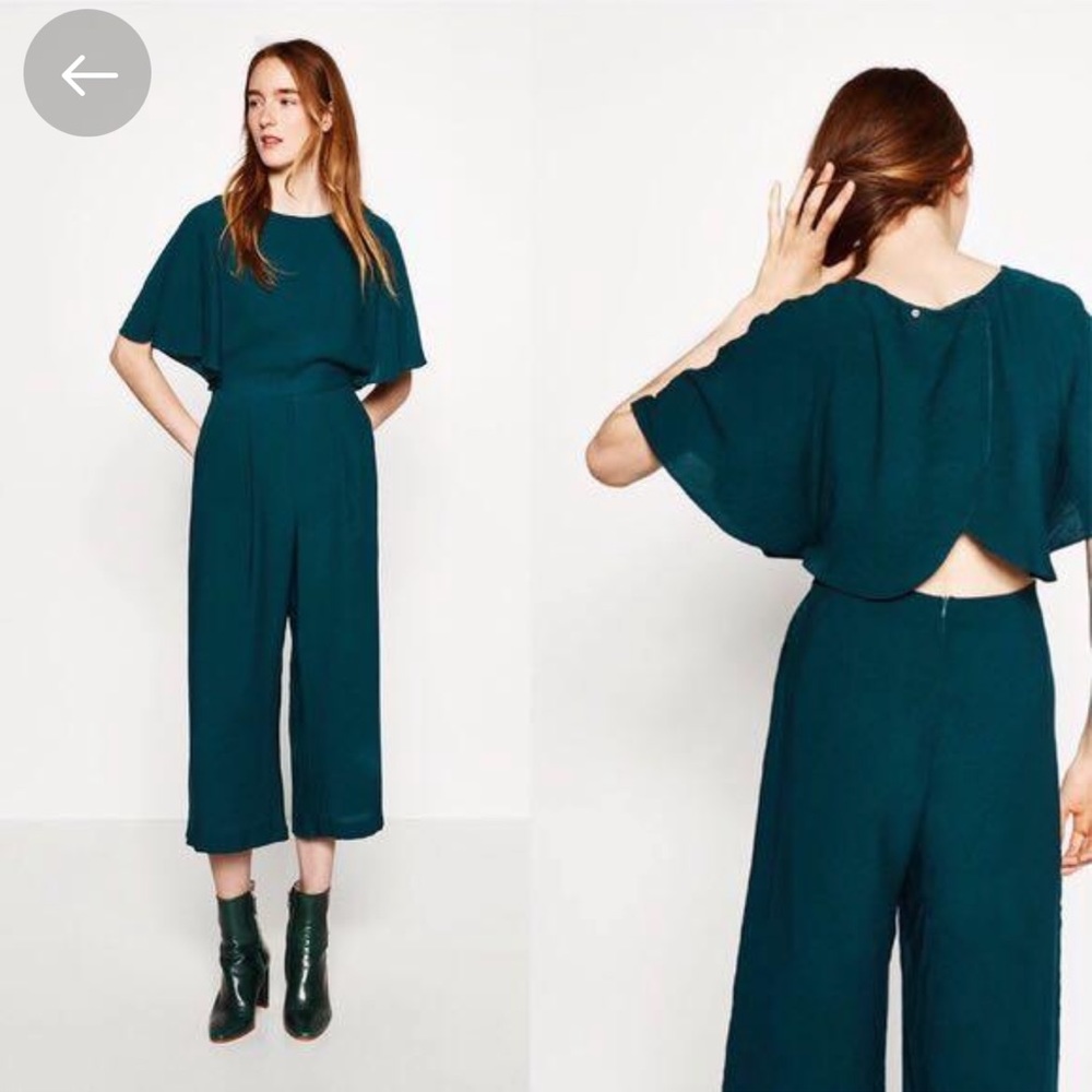 Zara Basic Collection Forest Green Open Back Jump… - image 6